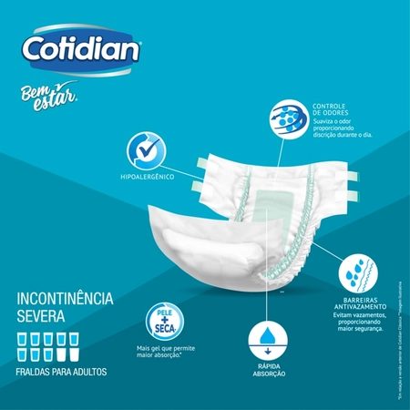 Fralda Cotidian Bem Estar G C/7 (Cotidian Clássica + Cotidian Plus)