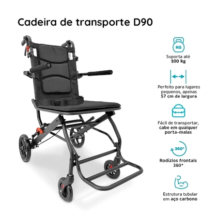 Cadeira de Transporte Dellamed D90 até 100kg