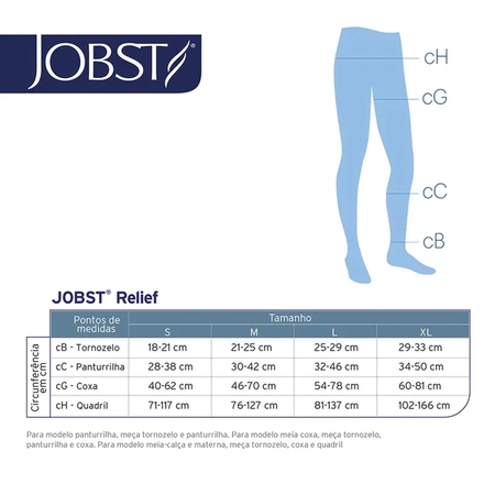 Meia 3/4 Jobst 20-30mmHg Relief Natural G (Ponteira Aberta)