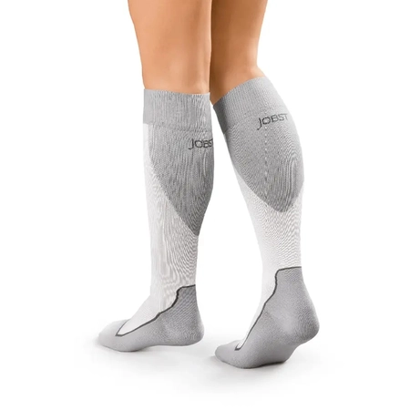 Meia 3/4 Jobst 20-30mmHg Sport P Branco e Cinza (Ponteira Fechada)