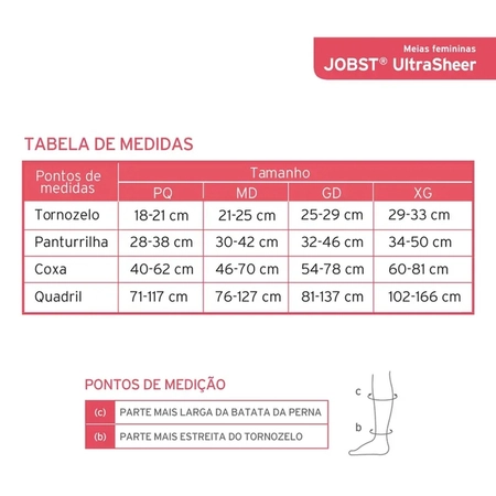 Meia 3/4 Jobst 20-30 Ultrasheer P Natural (Ponteira Aberta)