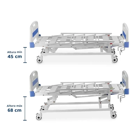 Cama Manual Hospitalar 3 Movimentos Dellamed (DX3) até 200kg