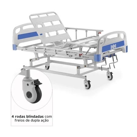 Cama Manual Hospitalar 3 Movimentos Dellamed (DX3) até 200kg