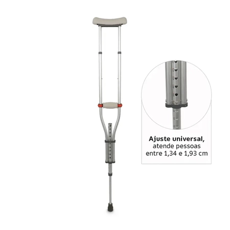 Muleta Axilar de Alumínio Universal Dellamed (D7) até 65kg (PAR)