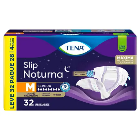 Roupa Intima Tena Slip Noturna Leve 32 Pague 28 M