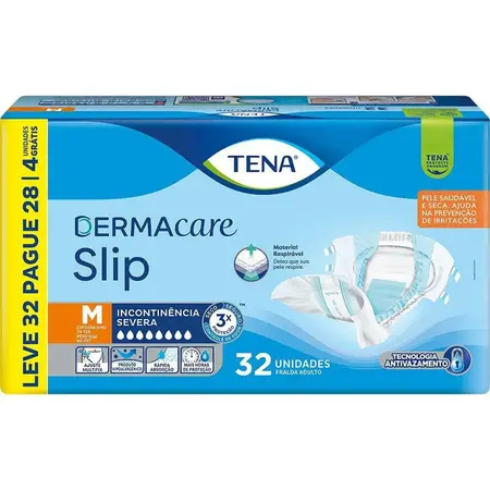 Roupa Intima Tena Slip Dermacare Leve 32 e Pague 28 M