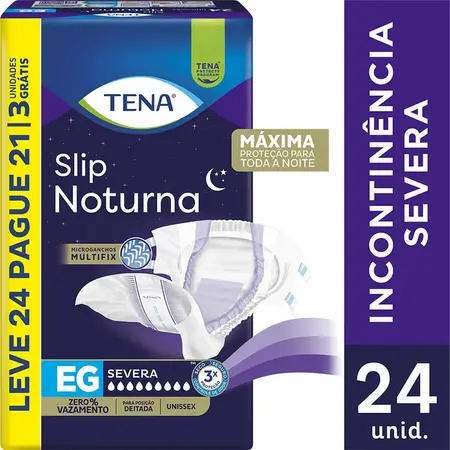 Roupa Intima Tena Slip Noturna Leve 24 Pague 21 EG
