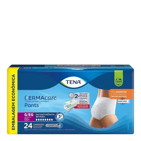 Roupa Intima Tena Pants Dermacare Leve 24 Pague 21 G/EG