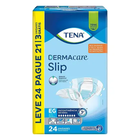 Roupa Intima Tena Slip Dermacare Leve 24 e Pague 21 EG