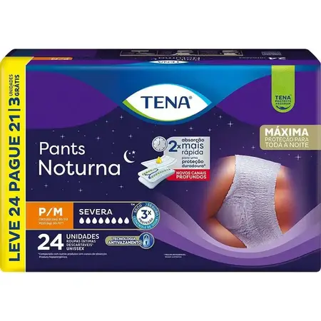 Roupa Intima Tena Pants Noturna Leve 24 Pague 21 P/M