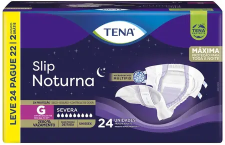 Roupa Intima Tena Slip Noturna Leve 24 Pague 22 G