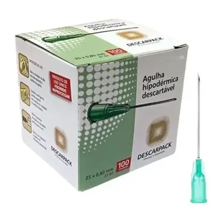 Agulha Descartável Descarpack 25x8 C/100
