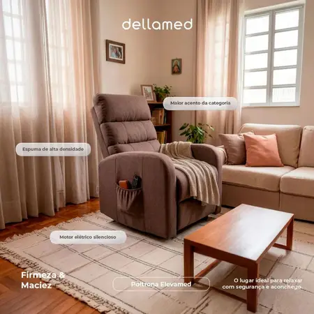 Poltrona Vovô Dellamed Com Elevação S/ Massagem (Marrom)